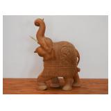 Wood Carved Elephant Statue / Sculpture (Approx. 10.75" H)