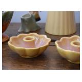 Vintage Pottery Candle Holders (Yellow & Pink) Vintage Pottery Candle Holders (Yellow & Pink)