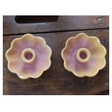 Vintage Pottery Candle Holders (Yellow & Pink) Vintage Pottery Candle Holders (Yellow & Pink)