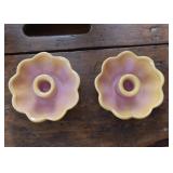 Vintage Pottery Candle Holders (Yellow & Pink)