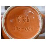 Vintage Regal Pottery Vase (Orange & Green) Vintage Regal Pottery Vase (Orange & Green)
