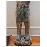 Folk Art Wooden Indian Statue (missing arms, approx. 39.25" H) Folk Art Wooden Indian Statue (missing arms, approx. 39.25" H)