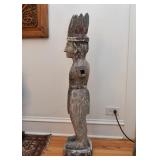 Folk Art Wooden Indian Statue (missing arms, approx. 39.25" H) 