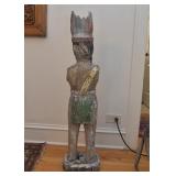 Folk Art Wooden Indian Statue (missing arms, approx. 39.25" H) Folk Art Wooden Indian Statue (missing arms, approx. 39.25" H)