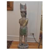 Folk Art Wooden Indian Statue (missing arms, approx. 39.25" H) 