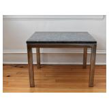 Modern End Table (Metal Base & Stone Top)