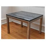 Modern End Table (Metal Base & Stone Top)