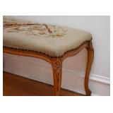 Vintage Bench with Needlepoint Seat Vintage Bench with Needlepoint Seat