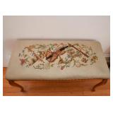 Vintage Bench with Needlepoint Seat Vintage Bench with Needlepoint Seat