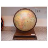 Vintage Globe with Wood Base (1940