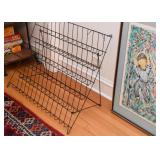 Vintage Collapsible Wire Magazine Rack