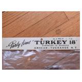 Vintage "Party Time" Turkey Decoration, Still in Packaging (Handmade in Denmark)