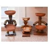 Vintage Black Americana Folk Art Bottlecap Nut Dishes Vintage Black Americana Folk Art Bottlecap Nut Dishes
