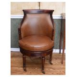 Elegant Swivel Barrel Chair with Casters