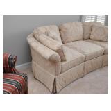 Neutral 3-Seat Damask Sofa