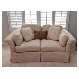 Neutral 2-Seat Damask Sofa / Loveseat