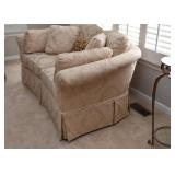 Neutral 2-Seat Damask Sofa / Loveseat