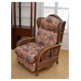 Wicker Recliner / Reclining Wingback Chair