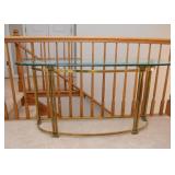 Brass Console Table with Glass Top