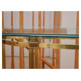 Brass Console Table with Glass Top