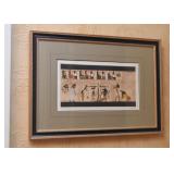 Framed Limited Edition Etching (Egyptian Theme, "Hall of Judgement, Signed Jan Fleck)