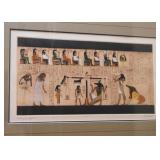 Framed Limited Edition Etching (Egyptian Theme, "Hall of Judgement, Signed Jan Fleck)