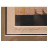 Framed Limited Edition Etching (Egyptian Theme, "Hall of Judgement, Signed Jan Fleck)