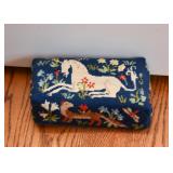 Needlepoint Covered Unicorn Brick Doorstop