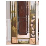 Pier Mirror with Painted Garden /Landscape Scene