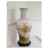 Large Hand Painted Porcelain Urn / Vase