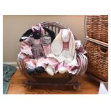 Handmade Cloth Rabbit Dolls, Twig Furniture Doll Display Bench