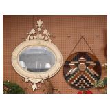 Metal Frame Wall Mirror, Stained Glass