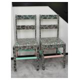 Whimsical Painted Side Chairs (Pair)