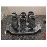 Stone Carved Cordial Set