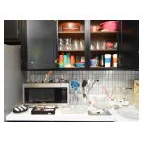 Microwave Oven, Kitchen Utensils, Etc.