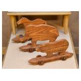 Wooden Animal Toys on Wheels