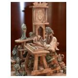 Highly Detailed Watchmaker Figurine, Signed & Dated