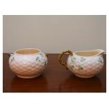 Belleek Creamer & Sugar