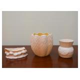 Belleek Boat & Vases