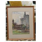 Framed Watercolor Print by A. Marc 