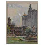 Framed Watercolor Print by A. Marc 