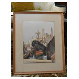Framed Watercolor Print by A. Marc 