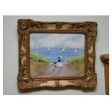 Framed Enamel on Copper Painting (J. Polk)