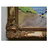 Framed Enamel on Copper Painting (J. Polk)