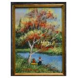 Framed Enamel Painting 