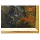 Framed Abstract Painting, Signed