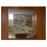 Framed Asian / Chinese Artwork (Mirrored Frame)