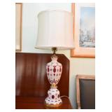 Vintage Bohemian / Czech Glass Table Lamp