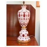 Vintage Bohemian / Czech Glass Table Lamp