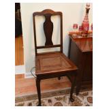 Antique Wooden Chair with Cane Seat